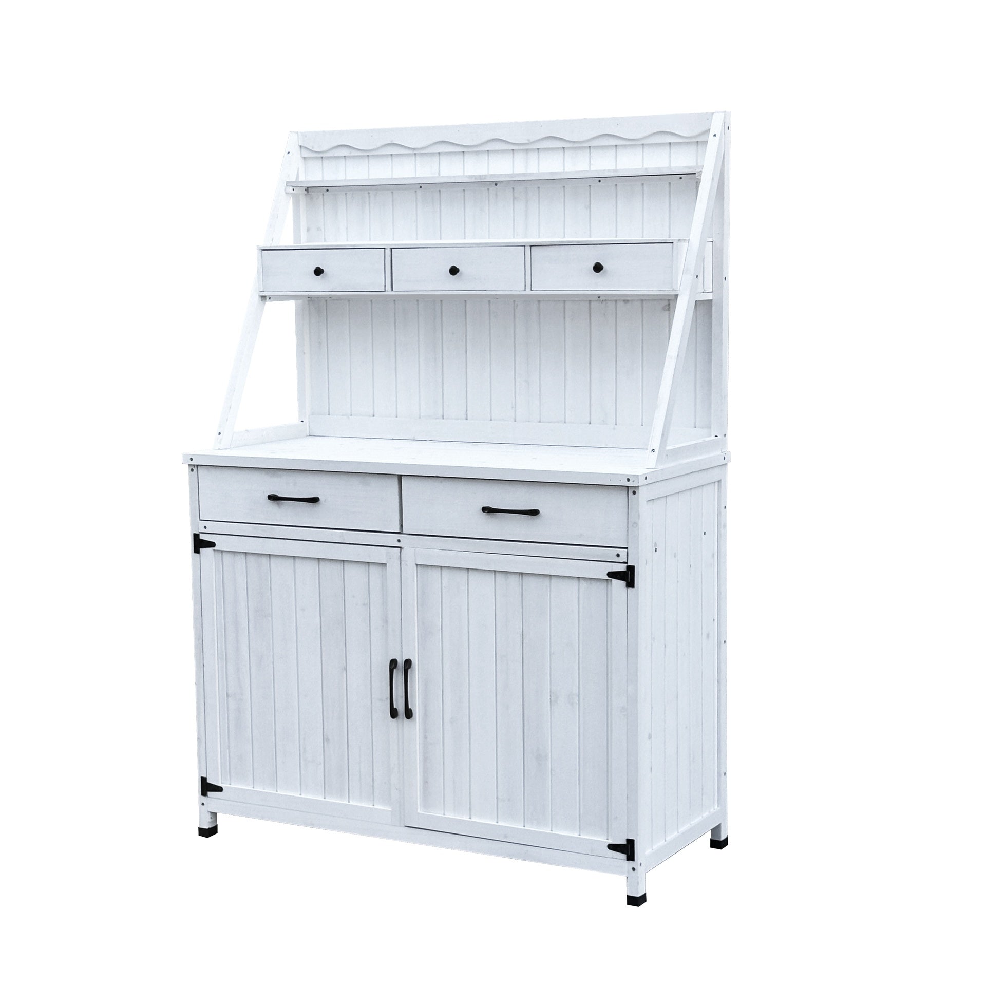 Outdoor Potting Bench Table, Tableside cabinet tool cabinet ,Wooden Gardening Table Tabletop and Storage Cabinet, Planting Table Garden Work Bench for Garden, Patio, Greenhouse