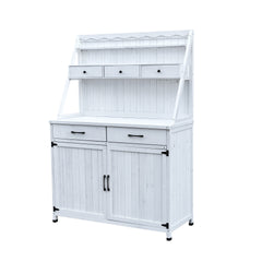 Outdoor Potting Bench Table, Tableside cabinet tool cabinet ,Wooden Gardening Table Tabletop and Storage Cabinet, Planting Table Garden Work Bench for Garden, Patio, Greenhouse