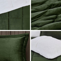 Full/Queen Plush to Sherpa Down Alternative Comforter Set