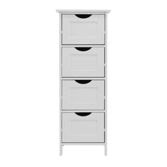White Bathroom Storage Cabinet, Freestanding Cabinet with Drawers