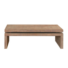 Modern Rustic Wood Coffee Table – Rectangular Living Room Center Table with Floating Top Design 47.6" L * 23.6" W * 16.3" H