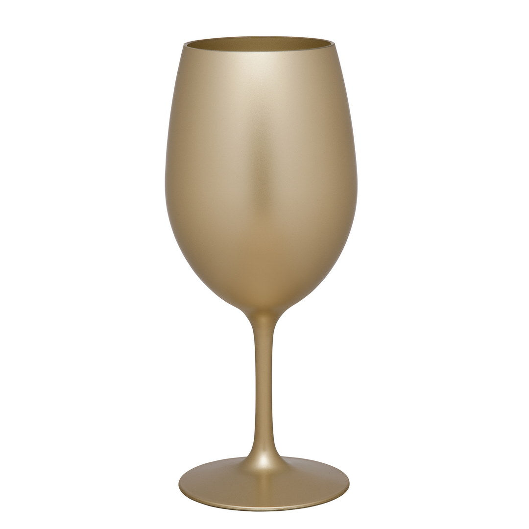 Metallic Gold Color Plastic Wine Glasses Set of 4 (20oz), BPA Free Acrylic Wine Glass Set, Unbreakable Red Wine Glasses, White Wine Glasses