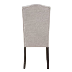Beige and Weathered Espresso Tufted Back Side Chairs (Set of 2)