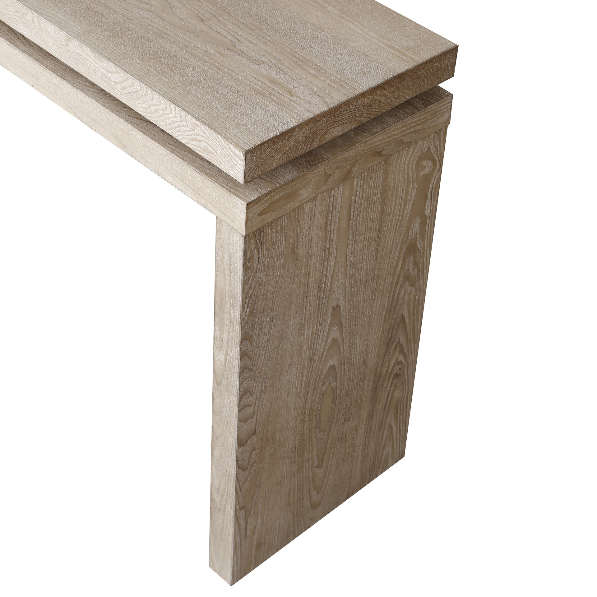 60'' Antique Natural Farmhouse Console Table  - Retro Wooden Entryway Table with Double Board Suspension Design, Solid Wood & MDF, Sofa Table for Living Room