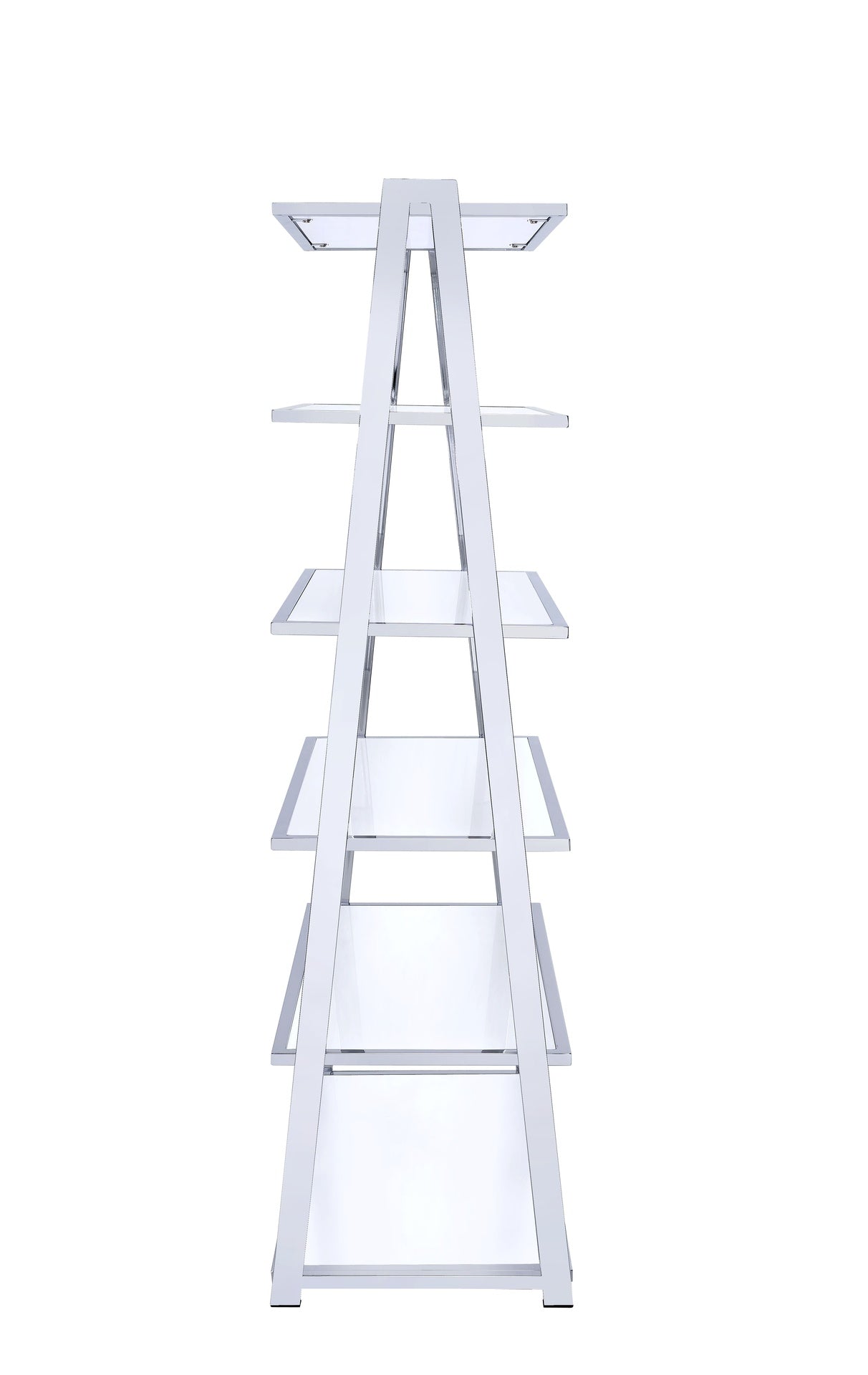 Coleen White High Gloss & Chrome Finish Bookshelf