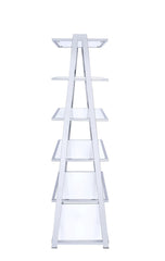 Coleen White High Gloss & Chrome Finish Bookshelf