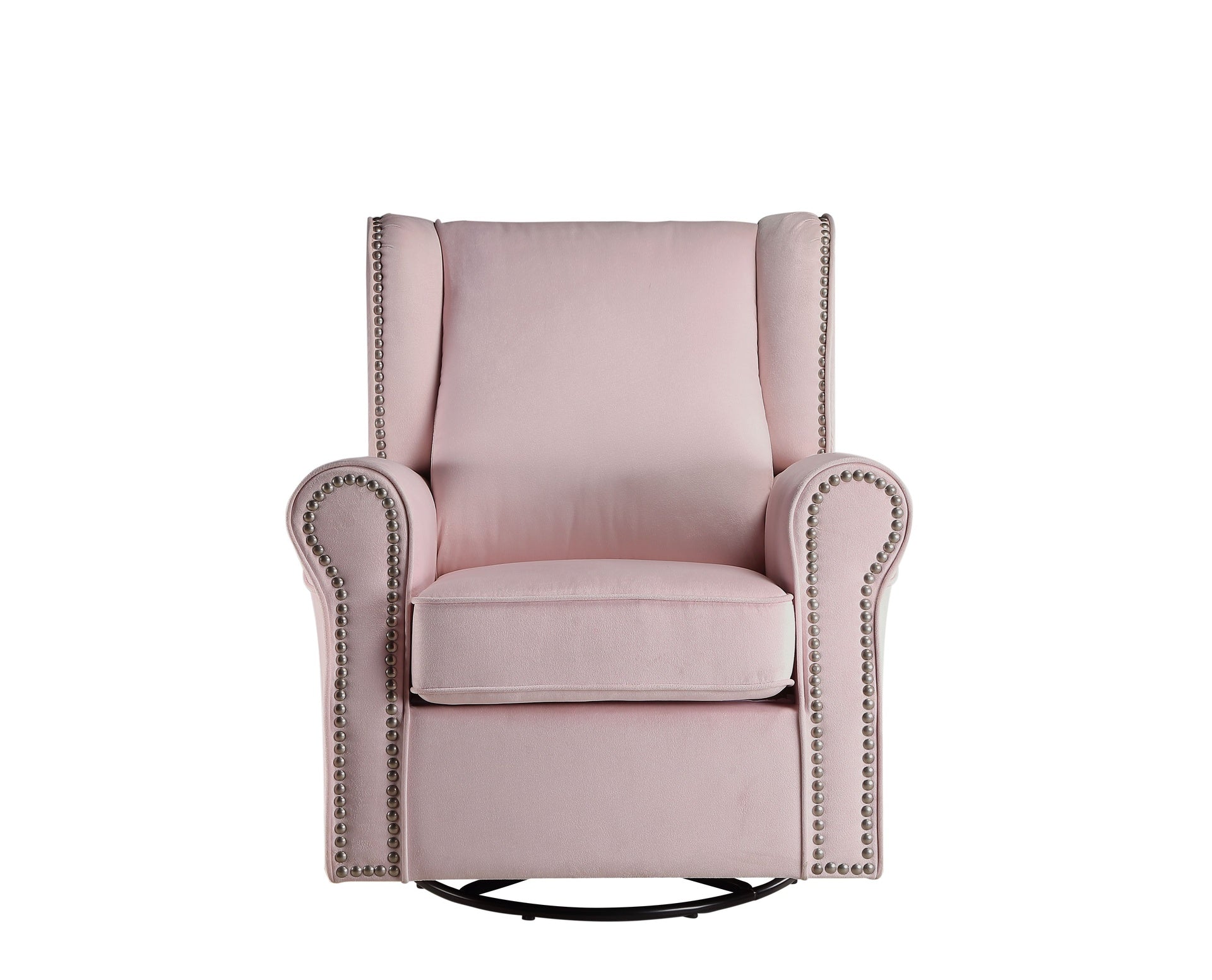 Tamaki Pink Fabric Glider Chair with Swivel