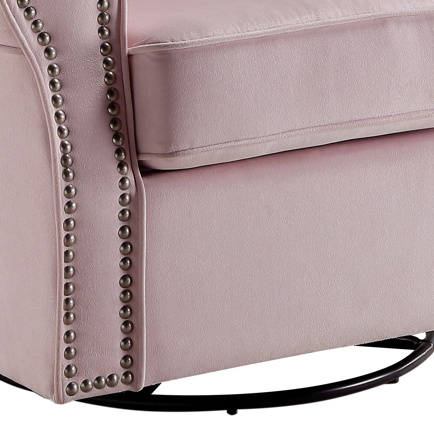 Tamaki Pink Fabric Glider Chair with Swivel
