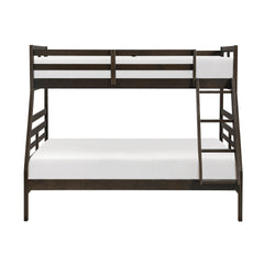 Twin over Full Bunk Bed 1pc Classic Dark Brown Finish Youth Bedroom Furniture Durable Wood