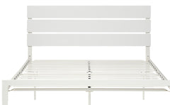 Contemporary Queen Bed 1pc Casual Style White Metal Bed Bedroom Furniture