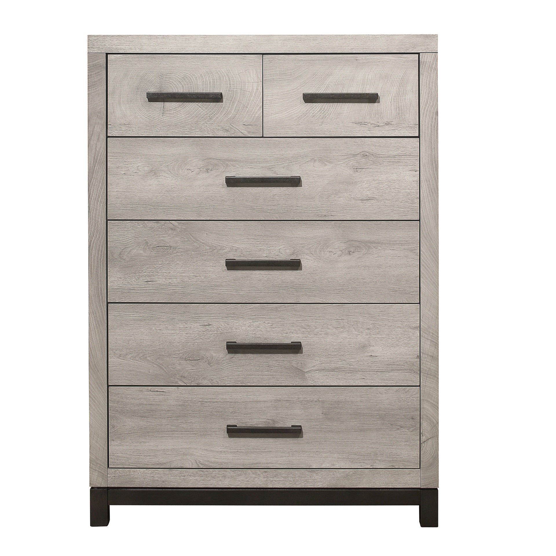 Two-Tone Gray Finish 1pc Bedroom Chest with 5 Storage Drawers Modern Contemporary Furniture