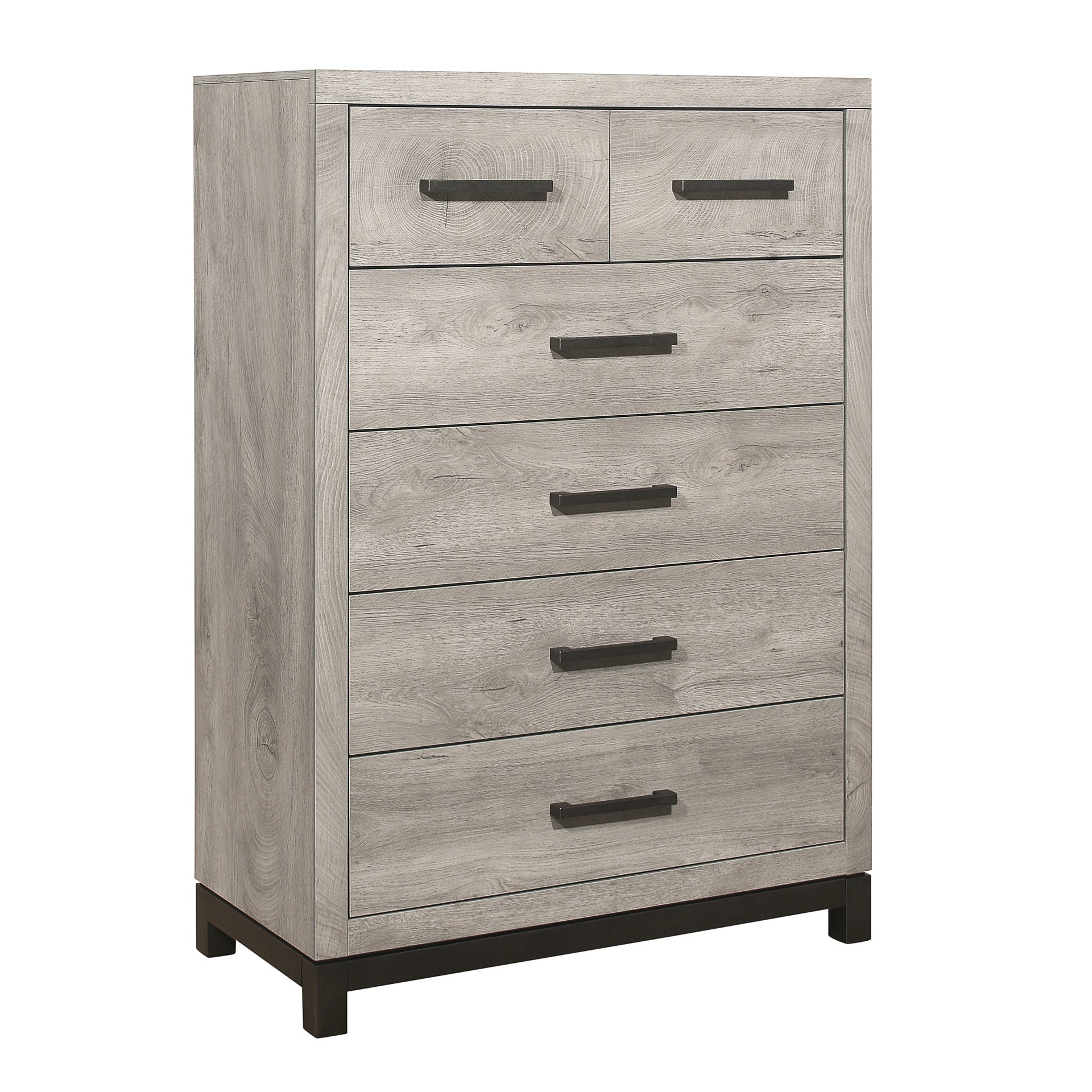 Two-Tone Gray Finish 1pc Bedroom Chest with 5 Storage Drawers Modern Contemporary Furniture