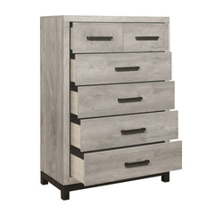Two-Tone Gray Finish 1pc Bedroom Chest with 5 Storage Drawers Modern Contemporary Furniture