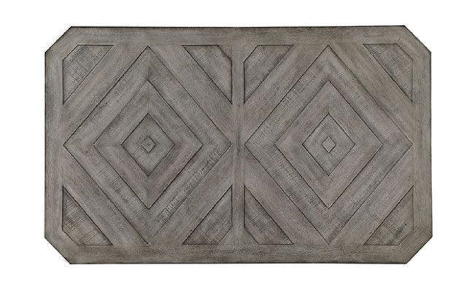 Dining Table Gray Color Diamond Wood Grain Pattern 1pc Table Wire-brushed Finish