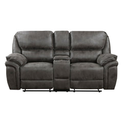 Plush Modern Design Living Room Reclining Loveseat Gray Microfiber Upholstery Solid Wood Frame Furniture 1pc