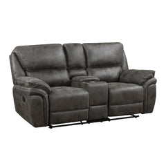 Plush Modern Design Living Room Reclining Loveseat Gray Microfiber Upholstery Solid Wood Frame Furniture 1pc