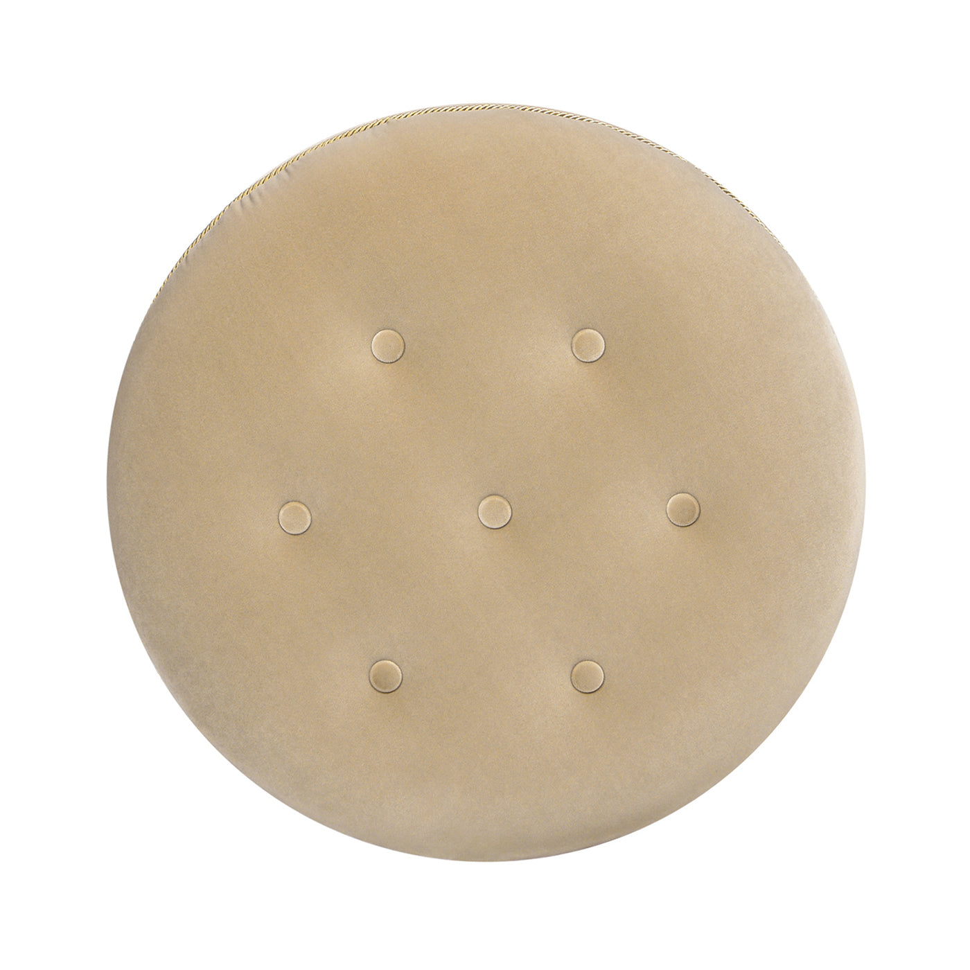 Yolanda 24" Round Upholstered Accent Ottoman, Fawn Brown Performance Velvet