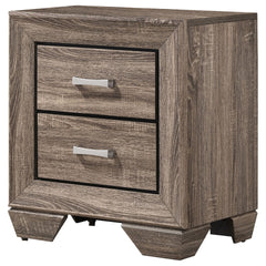Tomasina Washed Taupe 2-Drawer Rectangular Nightstand