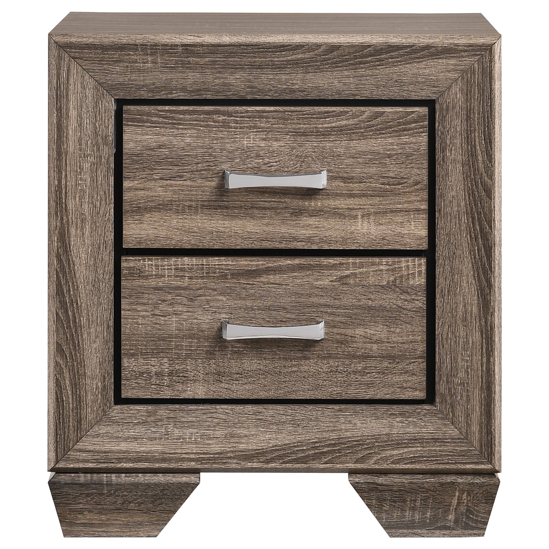 Tomasina Washed Taupe 2-Drawer Rectangular Nightstand