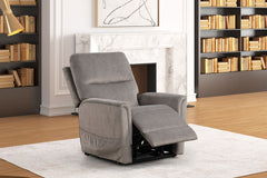 Contemporary Style Lift Chair Aesthetic Design Solid Steel Mechanism USB Port Flare Arms Wired Controller Gray Finish Primary Living Room