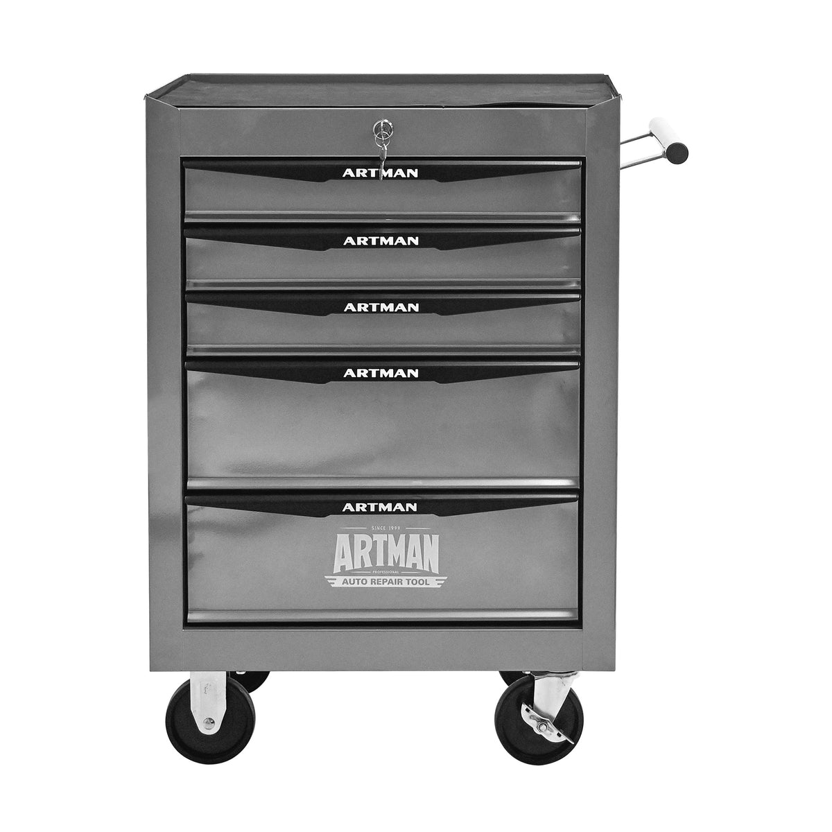 Rolling Metal Tool Chest with 5 Drawers, 20" 5-Drawer Tool Chest Cabinet with Ball Bearing Drawer Slides, Steel Tool Storage Box Organizer -SILVER