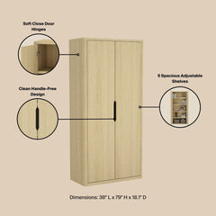 Bookcase Cabinet in Natural Oak