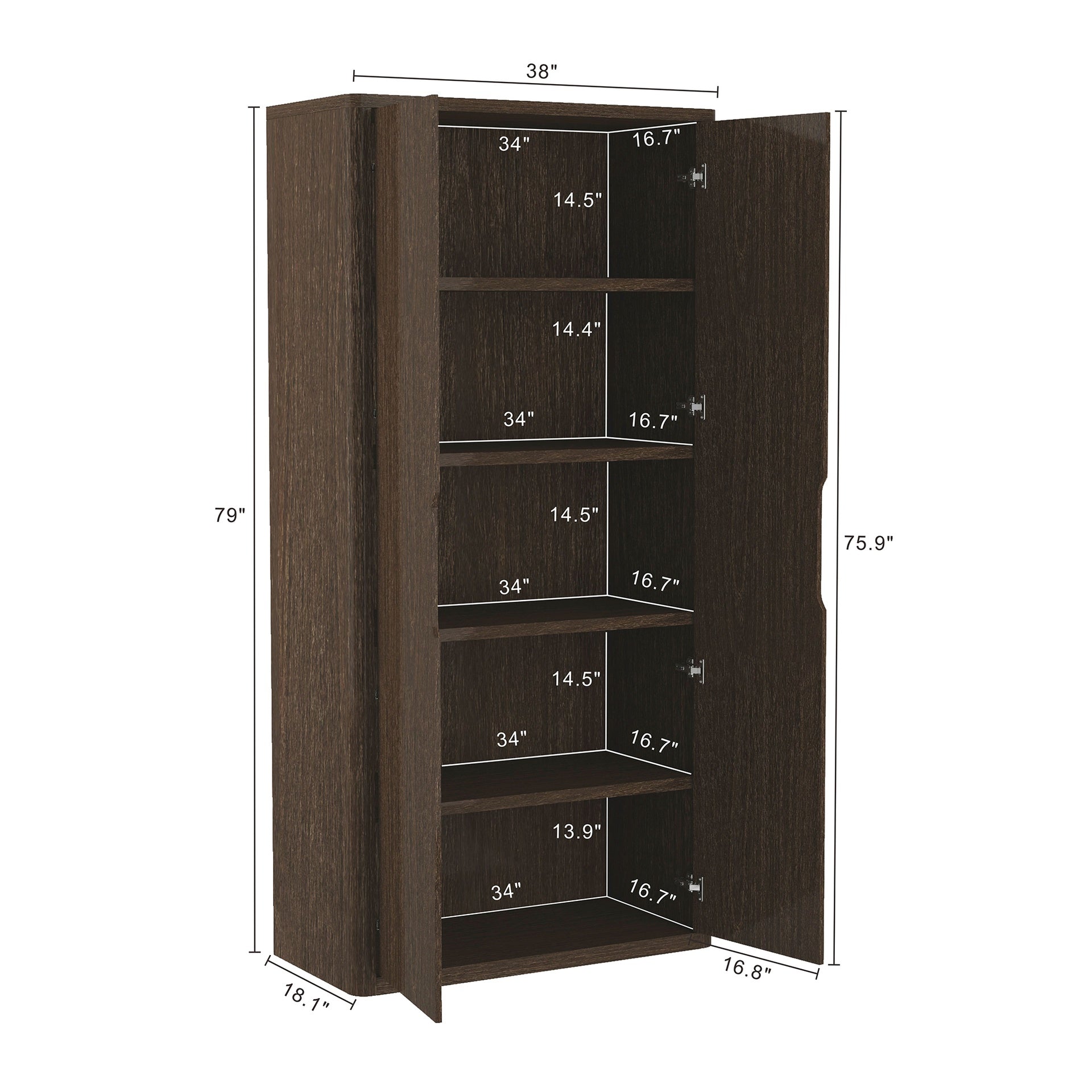 Bookcase Cabinet in Walnut