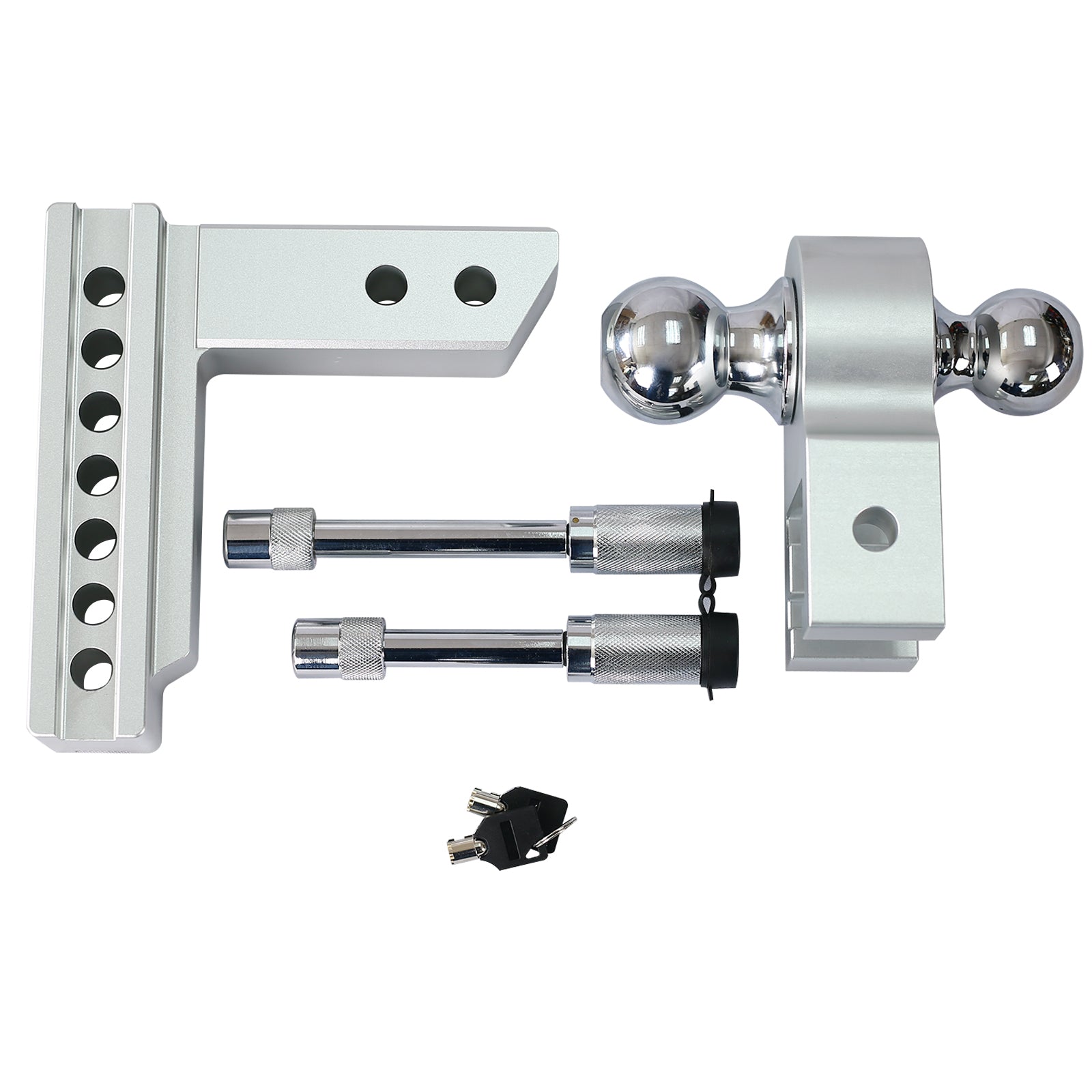 Alu Adjustable Trailer Drop Hitch,2inch receiver,6 inch adjustable