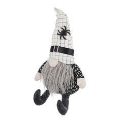 Set of 2, 10.2x5.5x23.5" Fabric Sitting Gnome with White Hat Spider, for Halloween Decor