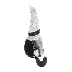 Set of 2, 10.2x5.5x23.5" Fabric Sitting Gnome with White Hat Spider, for Halloween Decor