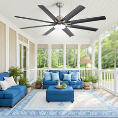 66 Inch Low Profile ABS Ceiling Fan with Dimmable Lights and Smart Remote Control 6 Speed Reversible Noiseless DC Motor for Indoor