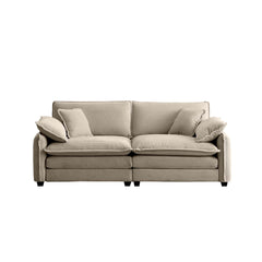 Warm and Cozy Living Room Sofa with 4 Pillows Upholstered Large Deep Seat 2 Seater Sofa for Living Room,Tan Corduroy