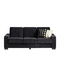 83.86"Corduroy Fabric sofa,Modern Compressed Couch,3-Seater Sofa, Furniture for Living Room,Bedroom,office ,Black
