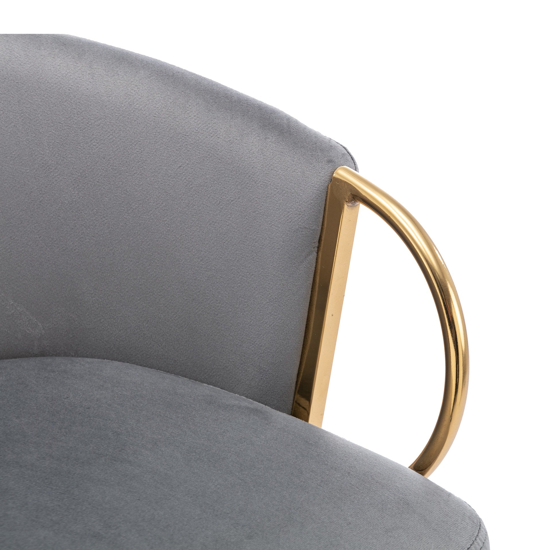 30 Inch Set of 2 Bar Stools,with Chrome Footrest and Base Velvet + Golden Leg Simple Bar Stool,GRAY
