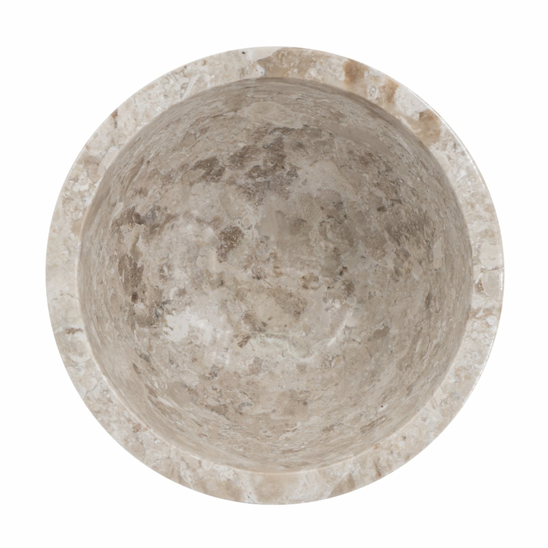 D6x6" Round Marble Pedestal Bowl, Cream