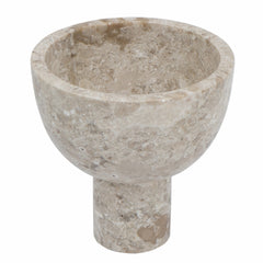 D6x6" Round Marble Pedestal Bowl, Cream