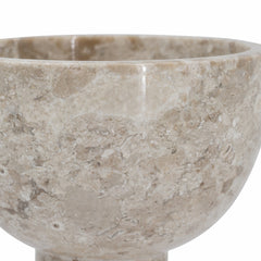D6x6" Round Marble Pedestal Bowl, Cream