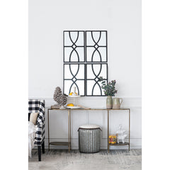 16" x 23" Rectangular  Wooden Wall Mirror with Antique Black Frame, Vertical or Horizontal Home Decor for Living Room, Set of 2