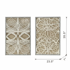 S/2 Leaf Shadow Box Wall Décor, 23.5x1x35.5"