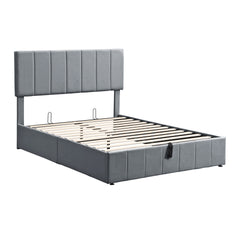 Full size Upholstered Platform bed with a Hydraulic Storage System - Gray(OLD SKU: LP000111AAE)