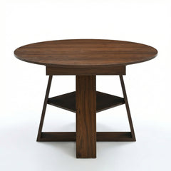 43.3in-59in Extendable Round Dining Table for 4-8,Modern Kitchen Oval Dining Table with Removable Leaves Space Saving,Wood Base with Storage Shelf for Kitchen Living Room ((Walnut))