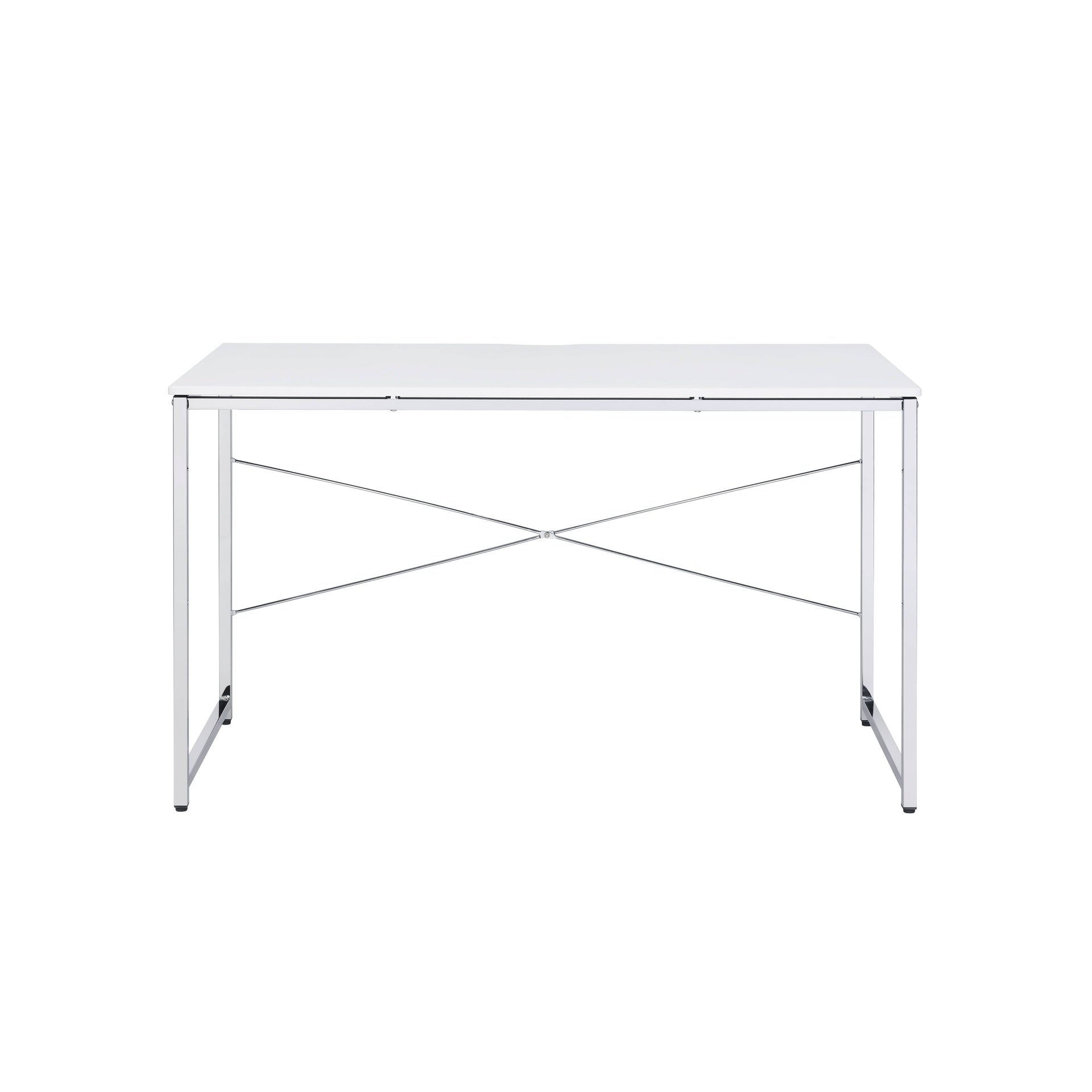 Tennos White & Chrome Finish Writing Desk