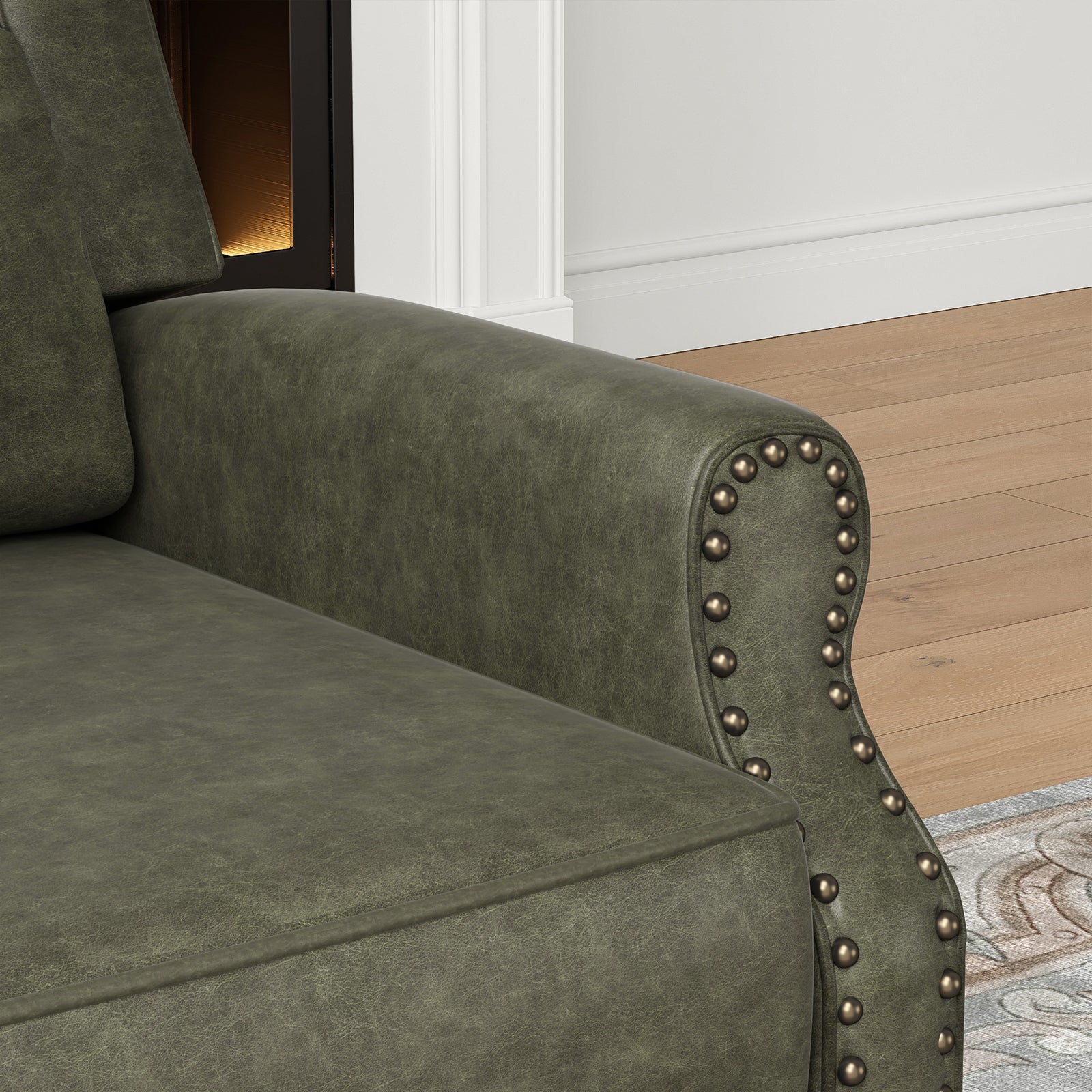 Faux Leather Pushback Recliner Chair for Living Room Bedroom RV