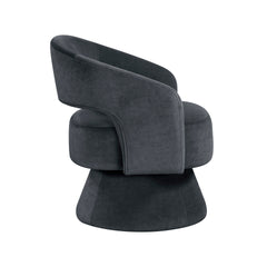 Modern Luxury Swivel Accent Chair 1pc Dark Gray Velvet Upholstery Solid Wood Stylish Home Furniture