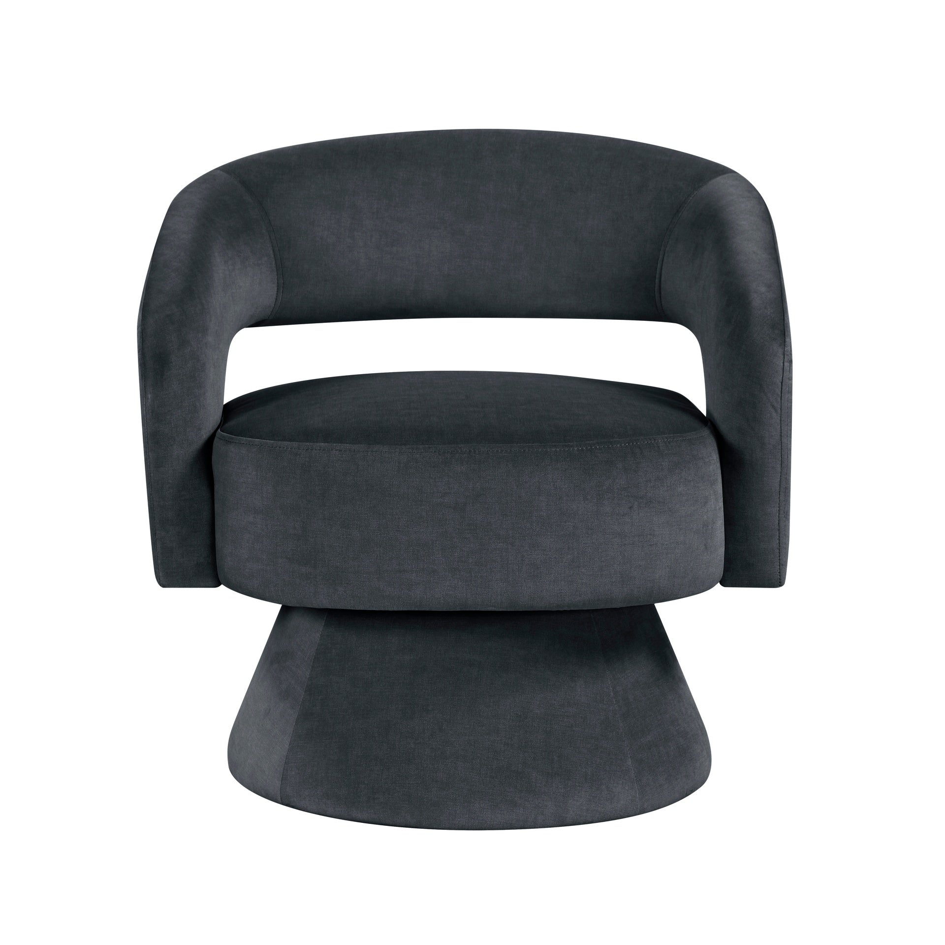 Modern Luxury Swivel Accent Chair 1pc Dark Gray Velvet Upholstery Solid Wood Stylish Home Furniture