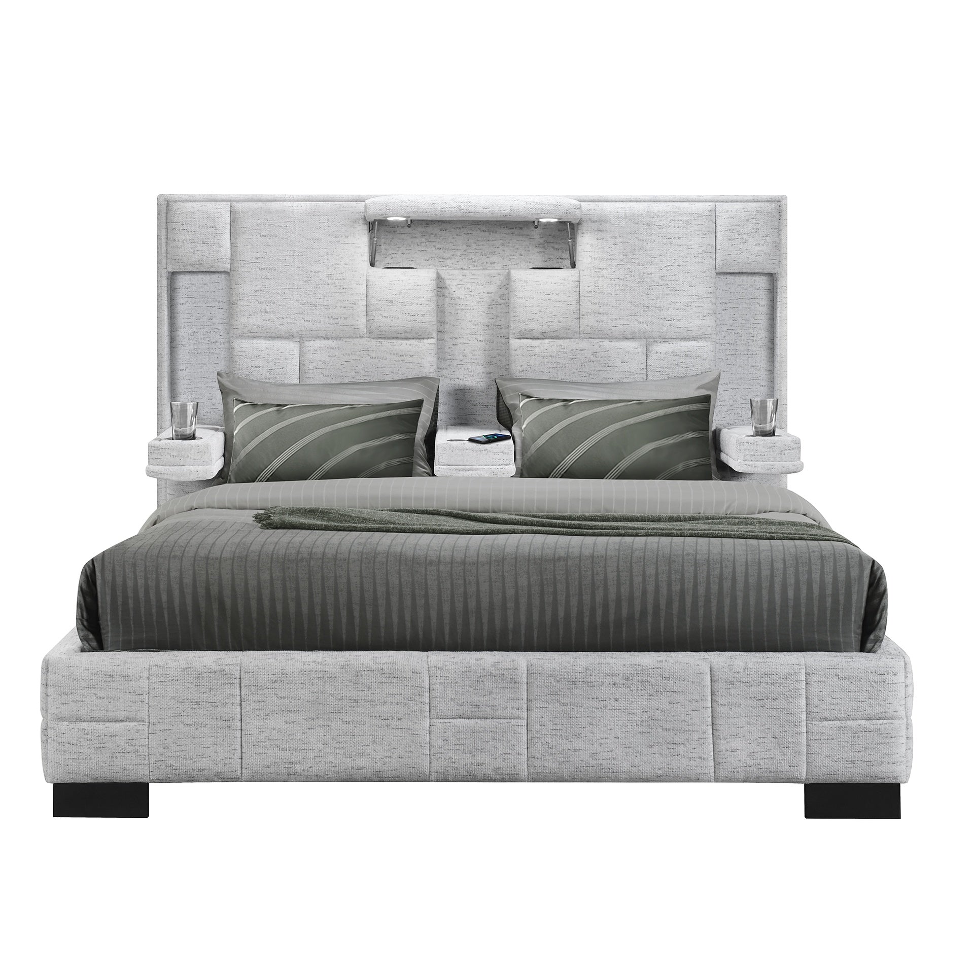 YARIS GREY QUEEN BED