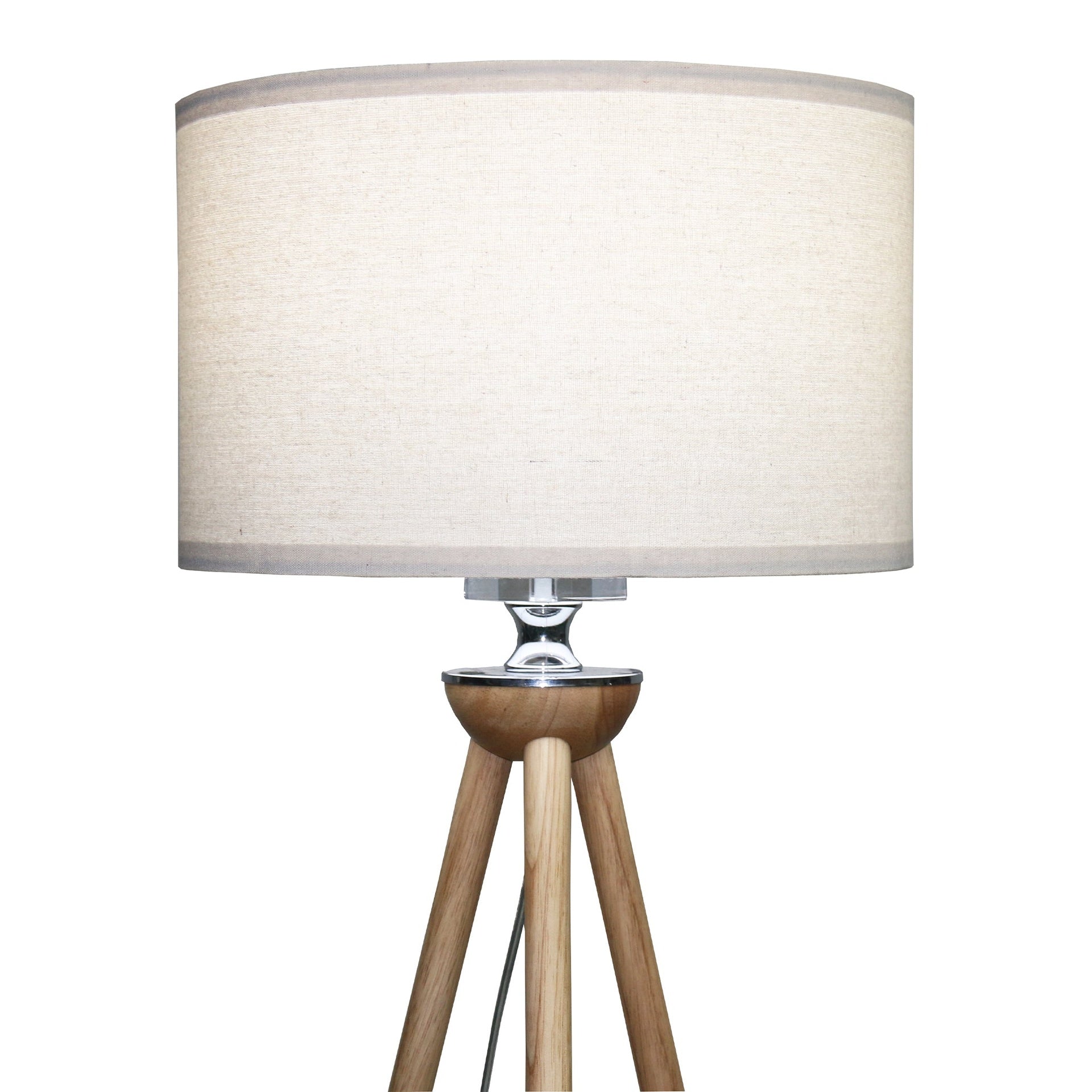 Tall Corner Floor Lamp, Energy Efficient LED Standing Light for Living Room, Bedroom & Office Space Illumination Lirios Three Legged Wooden Strip Floor Lamp - Natural 110V
