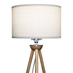 Tall Corner Floor Lamp, Energy Efficient LED Standing Light for Living Room, Bedroom & Office Space Illumination Lirios Three Legged Wooden Strip Floor Lamp - Natural 110V