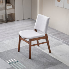 Gusto Mid-Century Modern Fabric Dining Chair (Set of 2) in Light Gray with Solid Wood Frame 22.4"W x 18.1"D x 31.1"H for Living Room Bedroom Outdoor