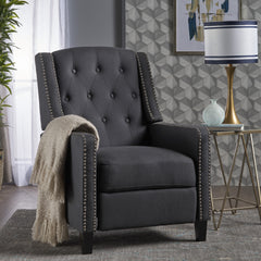 Classic Dark Grey Fabric Push Back Chair